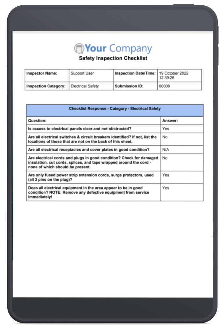 Modernize your audit process with digital checklists – customizable and instantly emailed to all added recipients after submission. Group your checks into categories and use auto-generated IDs for enhanced document management. You can also keep track of inspection time with start/stop buttons – allowing a full overview of the process.