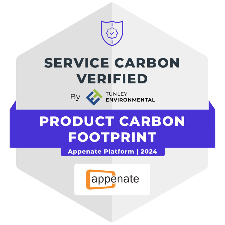 Service Carbon Verified Badge for Appenate from Tunley